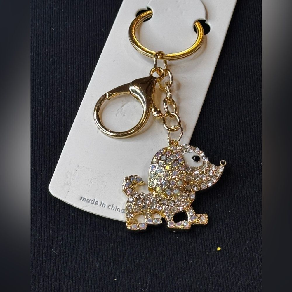 Mint Sparkly Dog Keychain/Purse Charm Clear